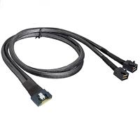 SFF-8654 MINI SlimSAS kualitas tinggi paket penuh anti-misinsersi 8i 4.0 ke 2X SAS 8643 kabel Server untuk penyimpanan Server