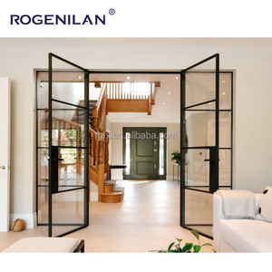 Innen Metall trennwände Raum Innen trennwand Schwingt üren Glaswand Aluminium gitter Flügeltüren - Product Image 3