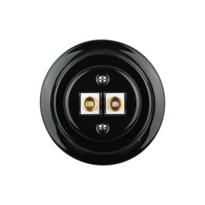 Placa de terminales de altavoz de cerámica blanca retro-Postes de encuadernación de audio duales para enchufes tipo banana - Product Image 4