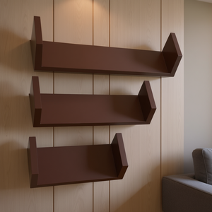 ชั้นวางของติดผนังแบบลอยตัว ชุด 3 ชิ้น สีน้ำตาล ไม้ ชั้นวางหนังสือ ตกแต่งบ้าน ดีไซน์มินิมอล สำหรับห้องนั่งเล่น - Product Image 2