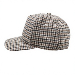 Casquette de baseball premium à motif pied-de-poule, visière incurvée, réglable, style décontracté, casquette de papa, accessoire de mode, logo personnalisé, vente en gros - Product Image 4