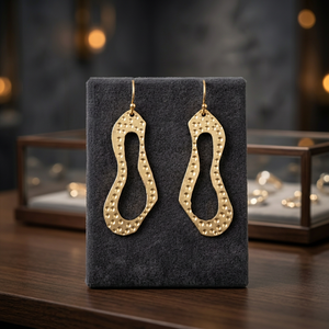 SOUMYA CREATIONS Boucles d'oreilles pendantes contemporaines en laiton, style minimaliste, géométriques, chic, tendance, ethniques, bohèmes, plaquées or, pour soirée - Product Image 4