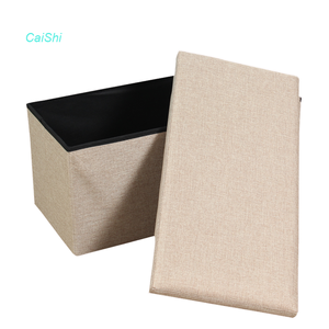 <span class=keywords><strong>Popular</strong></span> hogar otomano <span class=keywords><strong>banco</strong></span> de almacenamiento taburete plegable cuadrado PUF plegable organizador de ropa para dormitorio y escuela - Product Image 5