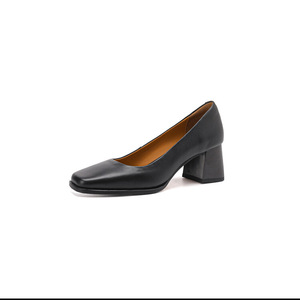 OEM ODM in morbida pelle per ufficio <span class=keywords><strong>tacchi</strong></span> <span class=keywords><strong>Hotel</strong></span> per donne pompa del vestito in Black Block tacco Pump - Product Image 1