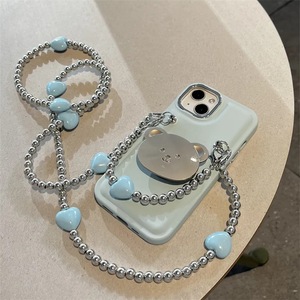 Chaîne de téléphone portable <span class=keywords><strong>Bijoux</strong></span> de mode perlés rayés <span class=keywords><strong>Iphone</strong></span> 11 12 13 14 15 bandoulière femmes bracelet de téléphone perlé avec étui sangle breloques - Product Image 2
