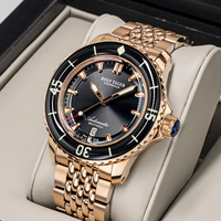 Récif Tiger – montre étanche pour homme, Bracelet en cristal de saphir de marque supérieure pour plongée mécanique, montres lumineuses RGA3035
