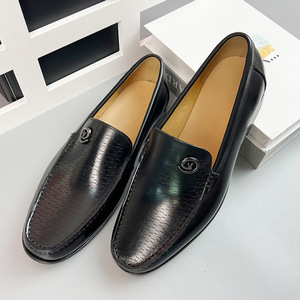 Mocasines para hombre con punta cuadrada, de cuero genuino, transpirables, informales, para invierno, con decoración de hebilla - Product Image 1