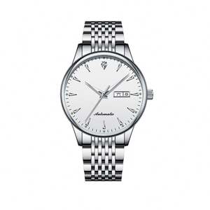 Montre mécanique en or Moissanite en gros, montres automatiques lumineuses pour hommes, montre-bracelet de luxe à double date, étanche - Product Image 2