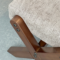 Mini tabouret en bois carré créatif à la maison tabourets de pied en lin et en bois à langer tabouret en bois à jambe croisée pouf siège souple