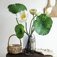 Vente en gros de lotus pour décoration de salon, arrangement floral à faire soi-même, simulation de bouquet de fleurs, fleurs artificielles, plante verte, lotus