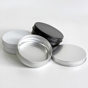 Pot cosmétique rond en aluminium de 60 ml avec couvercle à vis, idéal pour crèmes, lotions et perruques – Meilleures ventes - Product Image 1