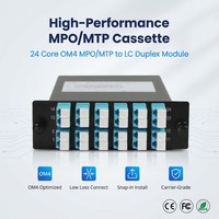 Modul Plug-and-Play Serat Multimode 24 Core OM4 MPO Cassette MTP ke LC Duplex untuk Pusat Data 40G 100G