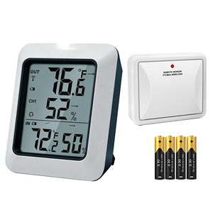 Hygromètre numérique sans fil, thermomètre intérieur/extérieur, moniteur d'humidité avec jauge de température - Product Image 1