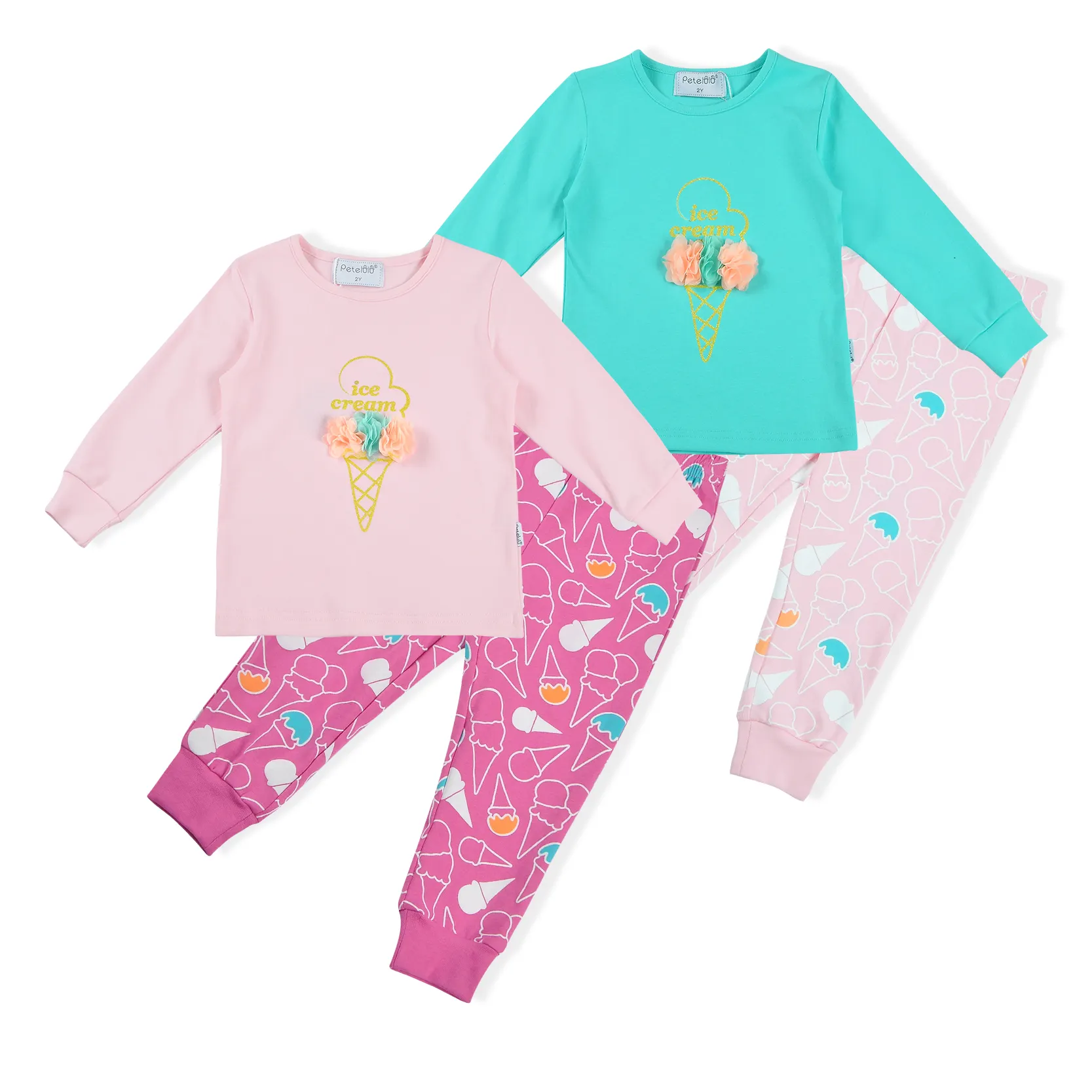 Pijamas de manga larga para niños, nuevo diseño, venta al por mayor, primavera y otoño