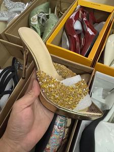 <span class=keywords><strong>Sandalias</strong></span> de Tacón Alto Aguja para Mujer con Talón Descubierto y Hebilla Cuadrada, Zapatos Sexy de Charol Finos, Venta al por Mayor Mixta - Product Image 5