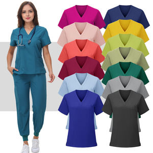 Nuovi Completi Scrub Medici da <span class=keywords><strong>Donna</strong></span> Blu Navy, Pigiama da Infermiera Traspirante ad Asciugatura Rapida, Divise Chirurgiche Unisex per Ospedale Veterinario - Product Image 1