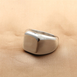 yunnique Men's <b>Titanium</b> Steel Square <b>Ring</b> Geometric Polished Silver Gift Jewelry 280663 - Product Image 1