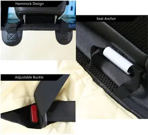 Luxus-Haustiersitzbezug für Hunde im Beige wasserdichter Autositzschutz für hinteren Sitz