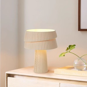 Lampe de table de style japonais Wabi Sabi, E27 LED, forme de champignon crème, luminaire de chevet - Product Image 3