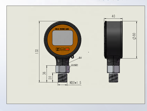 Creat Wit Digitale Drukmeter CWY80-1 1000bar 1% Nauwkeurigheid Kunststof + Roestvrij Staal 1 Jaar Garantie - Product Image 3