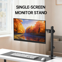 Support de moniteur de bureau simple, réglable en hauteur, pivotant, à fixation par pince, en acier allié, VESA 75/100 mm, inclinaison de 45°, 32 pouces, capacité de charge de 8 kg, 360°