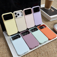 Casing Silikon Cair Warna Polos Sederhana Anti Benturan untuk iPhone 13 14 15 16 17 18 Pro Max, Mendukung Pengisian Daya Nirkabel, Penutup Magnetik