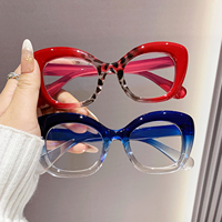 Gafas de lectura de ojo de gato con montura completa para mujer, con degradado y estampado de leopardo, ligeras, cómodas, a la moda, para presbicia, venta al por mayor