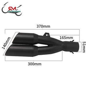 Silencieux d'échappement universel à double sortie, 51mm, pour Moto <span class=keywords><strong>Honda</strong></span> CBR250R, R3, R25, R6, <span class=keywords><strong>MT</strong></span> <span class=keywords><strong>07</strong></span>, GSXR 600, Z800 - Product Image 3