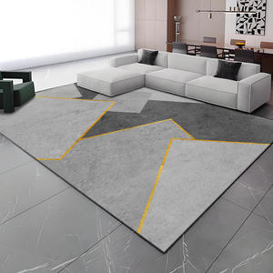 Tapis géométrique moderne rectangulaire antidérapant en fibre de polyester pour salon, chambre à coucher, décoration de la maison, H 138 - Product Image 3