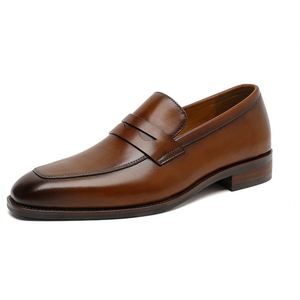 Chaussures habillées pour hommes de haute qualité à bout carré et lacets, grande taille, confortables, style rétro polyvalent britannique, minimalistes et formelles - Product Image 2