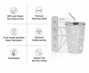 Gobelet isotherme en acier inoxydable de 500 ml avec logo personnalisé, couvercle à paille, isolation sous vide, en gros, en stock pour les boissons de bureau - Product Image 2