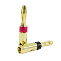 Connecteur de câble audio Rasantek plaqué or 24 carats en cuivre pur, type banane mâle, sans soudure, à vis, pour amplificateur