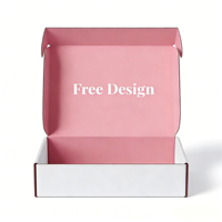Boîte d'expédition en carton ondulé rose à faible MOQ, fermeture magnétique, écologique, recyclable, gaufrage haut de gamme pour emballage de chaussettes, chaussures et vêtements