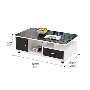<span class=keywords><strong>Tavolo</strong></span> centrale moderno di lusso europeo in legno con <span class=keywords><strong>piano</strong></span> in <span class=keywords><strong>vetro</strong></span> <span class=keywords><strong>temperato</strong></span> per soggiorno - Product Image 6