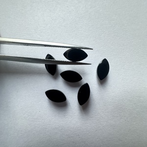 Royal TFH Onyx Noir Naturel Cabochon Marquise Qualité AAA Pierre Précieuse Polie à la Main 3x6MM à 10x20MM - Product Image 3