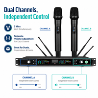 Sistem Mikrofon Nirkabel UHF True Diversity 2 Kanal Profesional AT102S-1 untuk Pertunjukan Panggung dan Suara Berkualitas