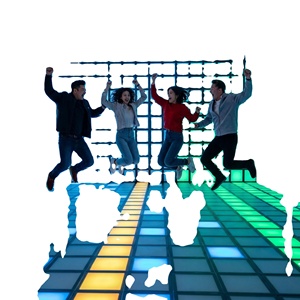Jeu de sol interactif « Le sol est du lave » avec grille de saut et détection de pression, plancher de danse LED pour enfants - Product Image 1