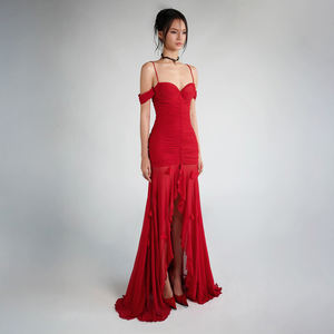 Vestido Maxi para Mujer con Encaje Natural, Abertura Lateral, Dobladillo Irregular, Tirantes Finos, Lavable, Vestido Informal para Uso Diario - Product Image 4