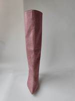 Bottes Hautes à Talon Aiguille, Scintillantes et Ornées de Strass, Luxe Mode Personnalisé Fabricant, Hauteur de Talon 5-8 cm, Idéales pour Club, Pour Femme
