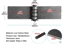 Weld on Steel Butt <strong>Hinge</strong>,<strong>Strap</strong> Style <strong>Long</strong> Leaf <strong>Hinge</strong> - Product Image 2