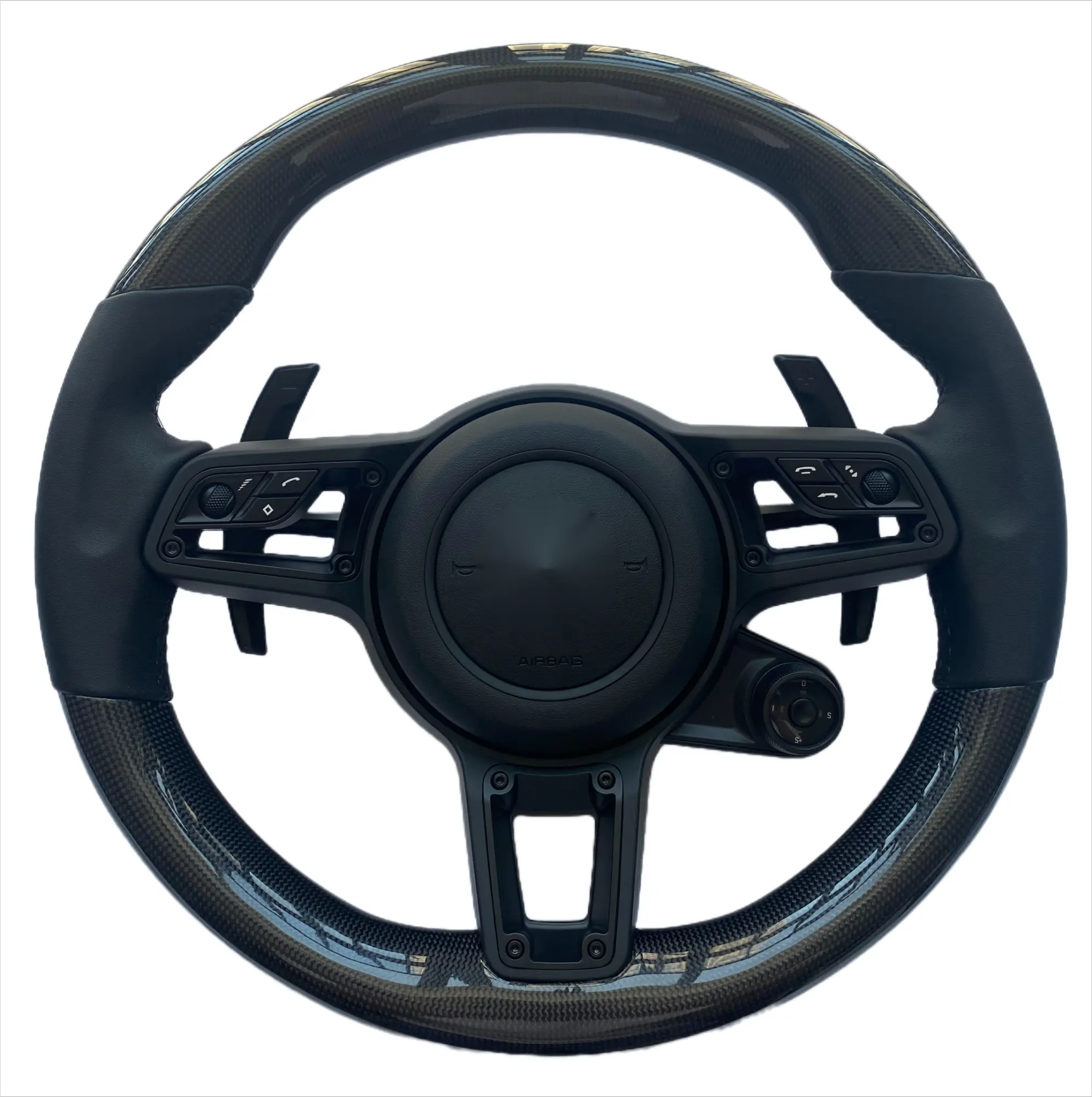 Steering wheel for Porsche Panamera Macan Cayenne 918 911 718 real carbon SC knob assembly
