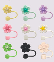 Capuchon de paille réutilisable en silicone de 10 mm en forme de fleur ou d'animal, anti-poussière, pour gobelet isotherme de 40 oz