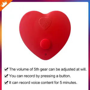 Forme de coeur personnalisé 5 minutes boîte de module sonore enregistreur vocal enregistrement boîte vocale pour peluche, animaux en peluche, poupée et enfants