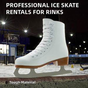 Patins à <span class=keywords><strong>glace</strong></span> en cuir véritable <span class=keywords><strong>blanc</strong></span>, beaux et confortables, pour femmes, avec lames en acier inoxydable, patins de haute qualité - Product Image 2