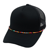 Casquette de camionneur Chaînes de perles de rocaille détachables Chaîne en maille de mousse personnalisée Casquette de baseball extérieure Casquette de sport