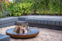CRUISE-Table de jardin en métal de grande taille pour barbecue en bois, protection de sécurité