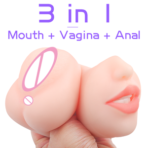 Beixiu 3 in 1ช่องคลอดอวัยวะเพศหญิงเทียม3 in 1ช่องคลอดทวารหนักของเล่นทางเพศสำหรับผู้ชาย - Product Image 2