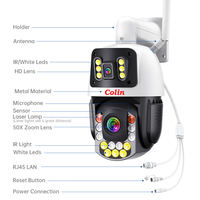 Caméra de vidéosurveillance LS VISION 36X à zoom optique double ou 3 objectifs 8mp avec carte SIM 4G 47/7 ou enregistrement continu Wifi V380pro Icsee Yosee