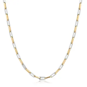 Gold And Silver Two Tone Stainless Steel Couple Necklace