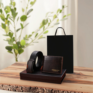 Custom Premium in vera pelle di vacchetta <span class=keywords><strong>cintura</strong></span> <span class=keywords><strong>portafoglio</strong></span> regalo con scatola regalo per gli uomini - Product Image 3